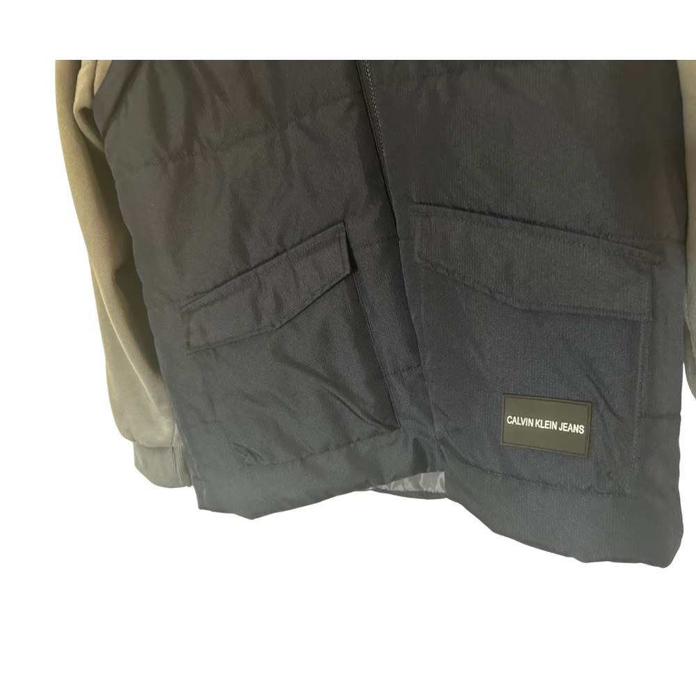 New Calvin Klein Boys XL 18/20 Dark Blue and Light Gray Hooded Jacket - Picture 6 of 7